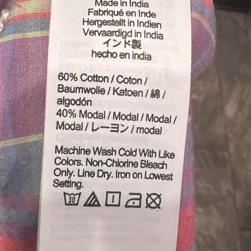 Re-imagined by J.Crew Plaid Button Down Shirt Cotton and Modal Women's Size 8 - Picture 5 of 8